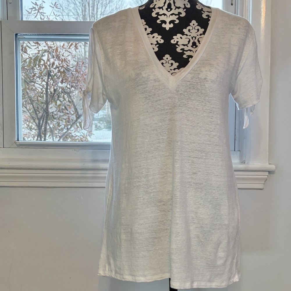 Chaser White T-shirt Cut Out Tie Short Sleeve Size Medium EUC like new $45